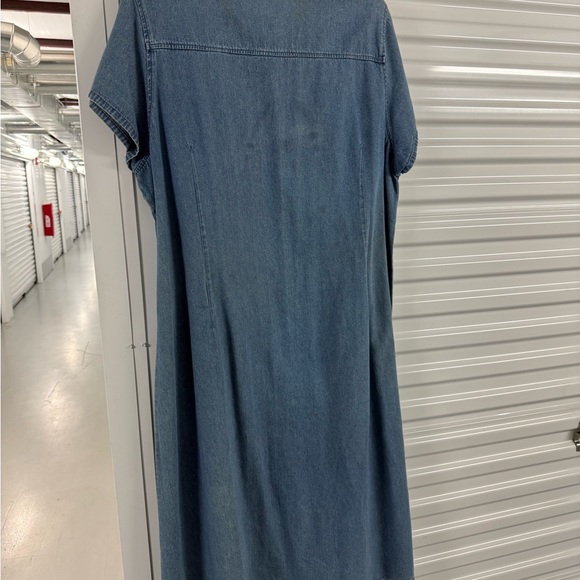 Vintage Casual Blue Denim Midi Dress with boho buttons size 3x - Picture 5 of 8